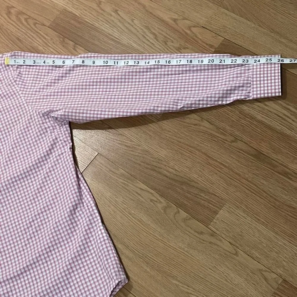 Banana Republic Men’s Large 16/16.5x34/35 Long Sleeve Button Shirt Pink Plaid